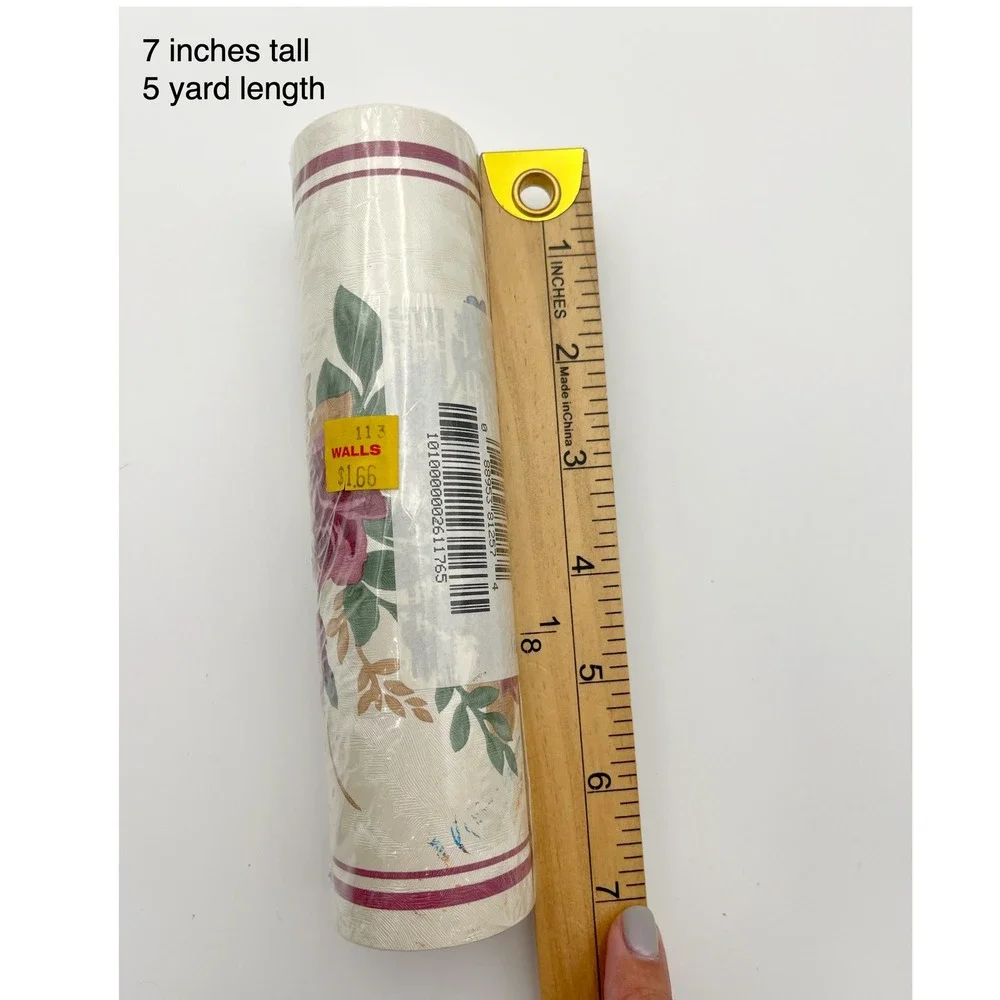 Fashion Point Pre-Pasted Floral Wallpaper Border 5yd Cottage Traditional‎ VTG